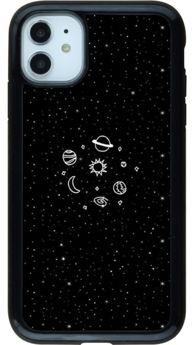 Coque iPhone 11 - Hybrid Armor noir Space Doodle