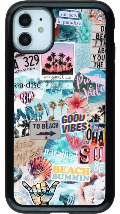 Coque iPhone 11 - Hybrid Armor noir Summer 20 collage