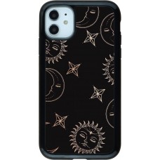 Coque iPhone 11 - Hybrid Armor noir Suns and Moons