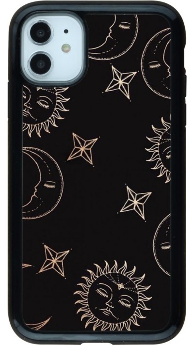 Coque iPhone 11 - Hybrid Armor noir Suns and Moons