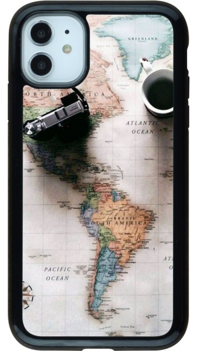 Coque iPhone 11 - Hybrid Armor noir Travel 01