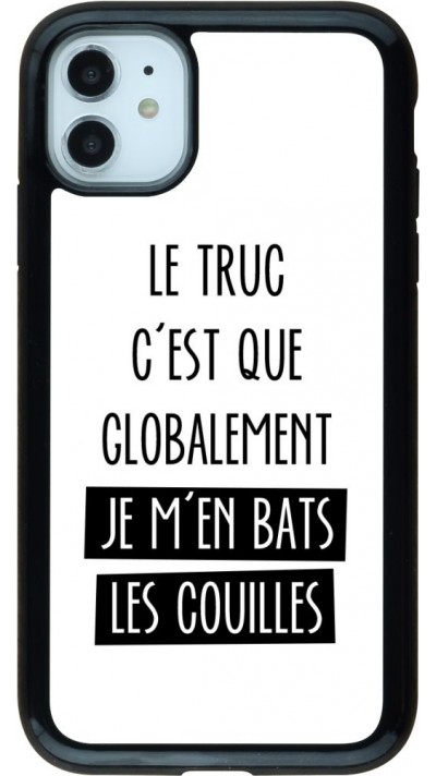 Coque iPhone 11 - Hybrid Armor noir Le truc globalement bats les couilles