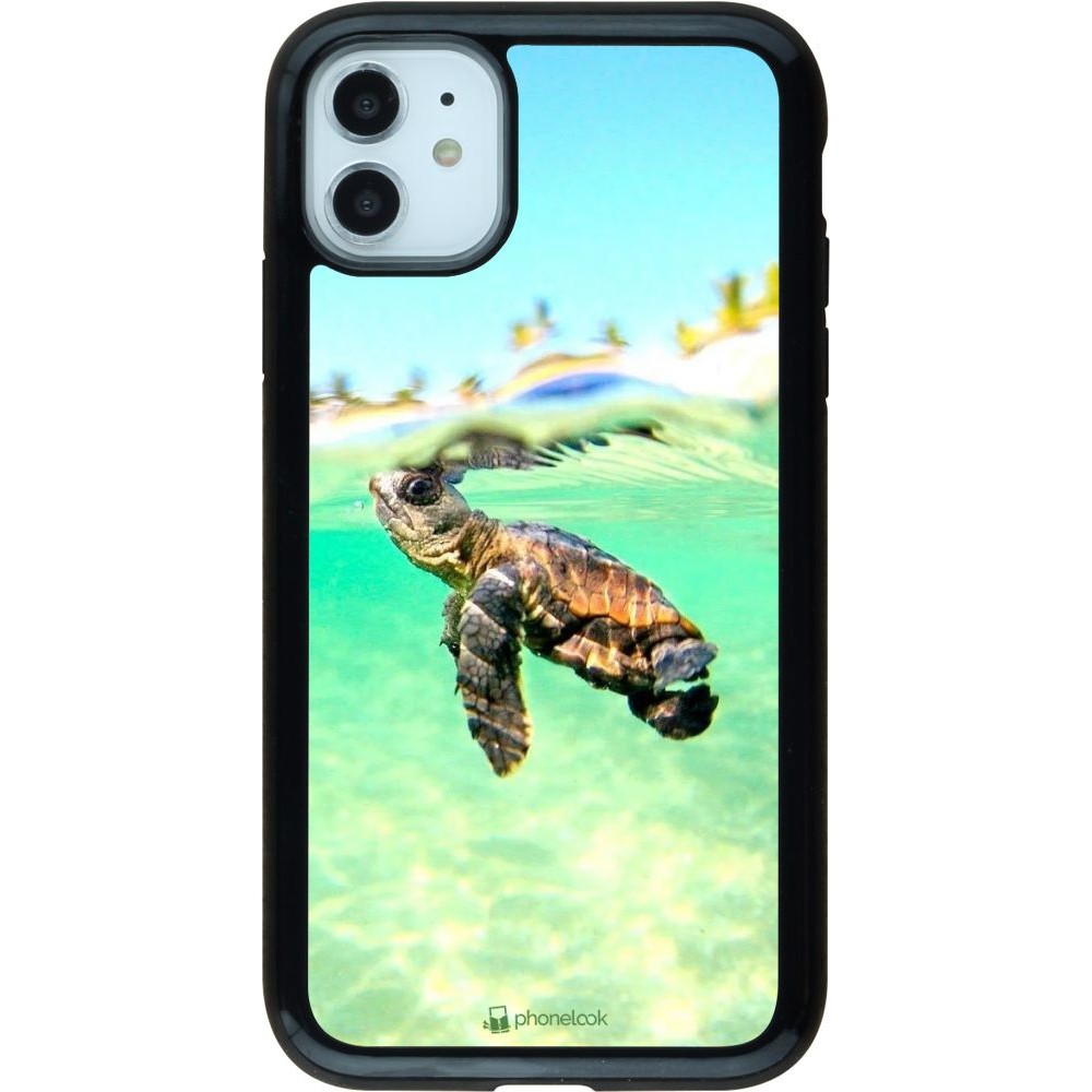 Hülle iPhone 11 - Hybrid Armor schwarz Turtle Underwater