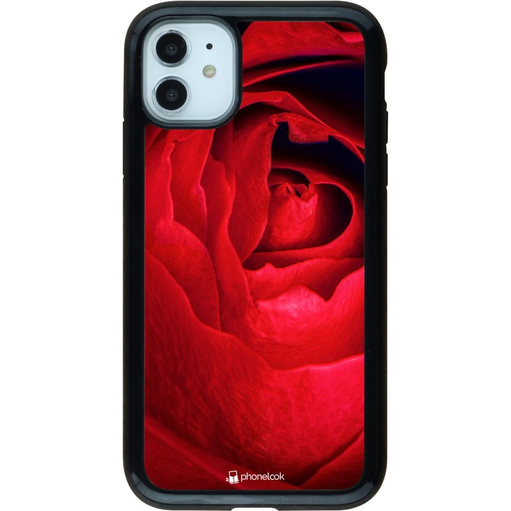 Hülle iPhone 11 - Hybrid Armor schwarz Valentine 2022 Rose