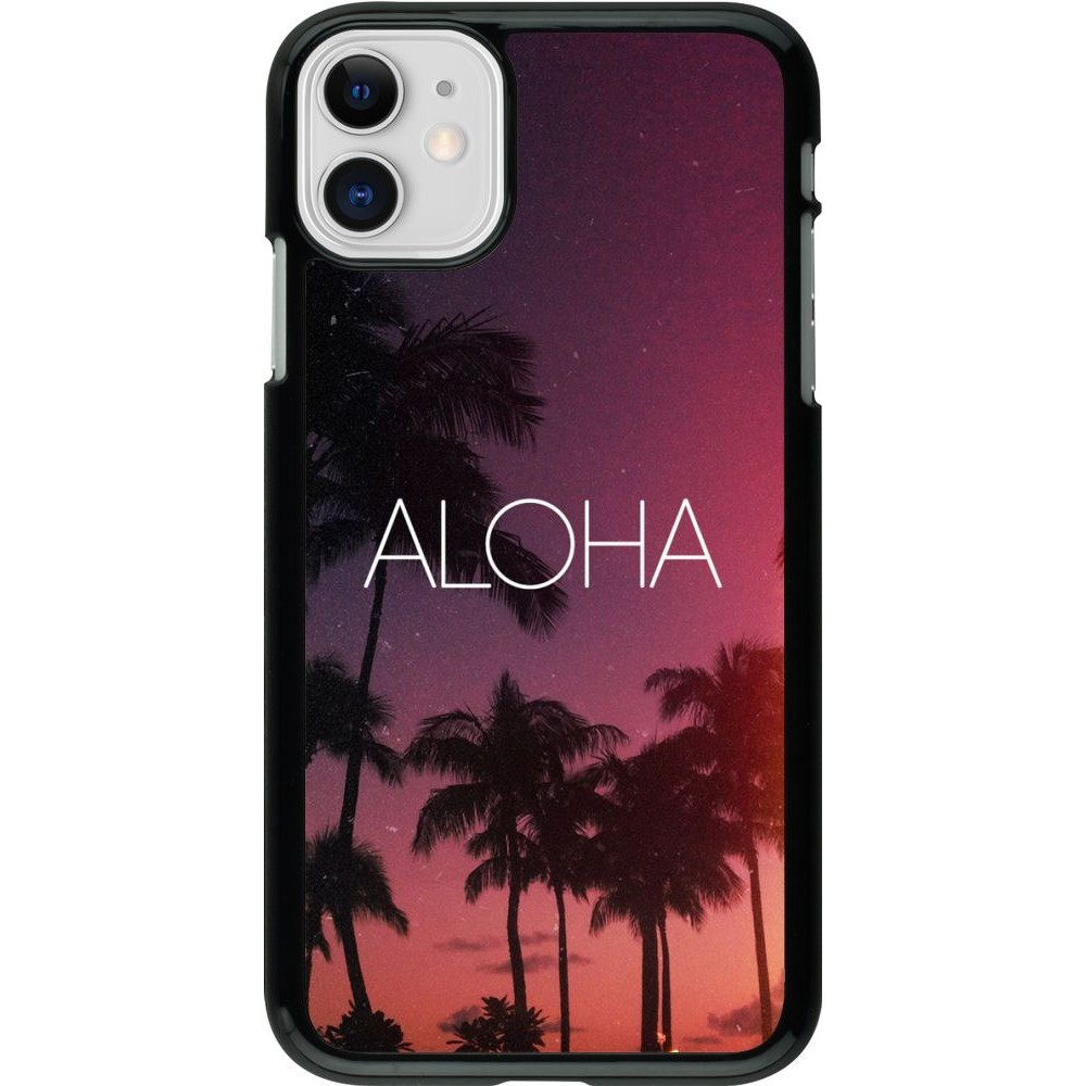 Coque iPhone 11 - Aloha Sunset Palms