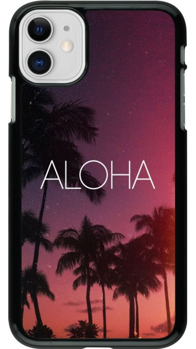 Coque iPhone 11 - Aloha Sunset Palms