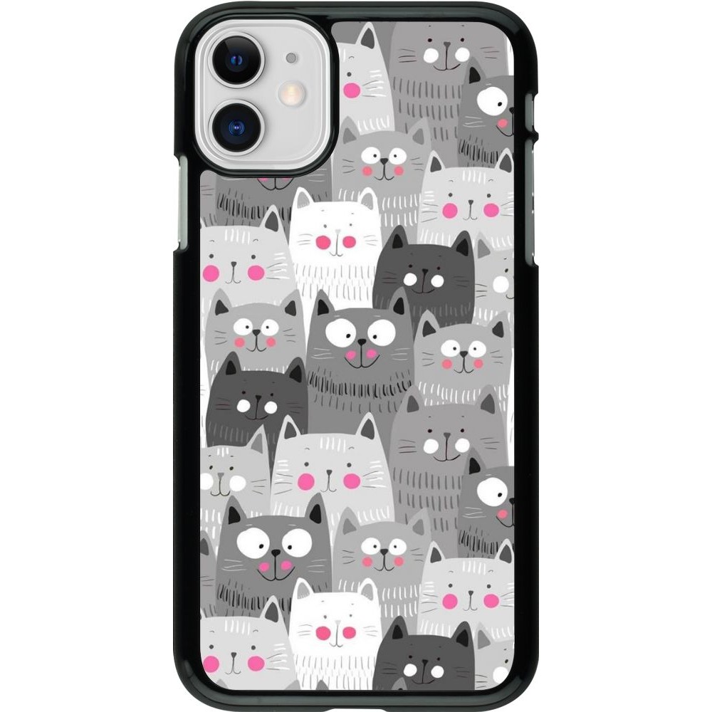 Coque iPhone 11 - Chats gris troupeau