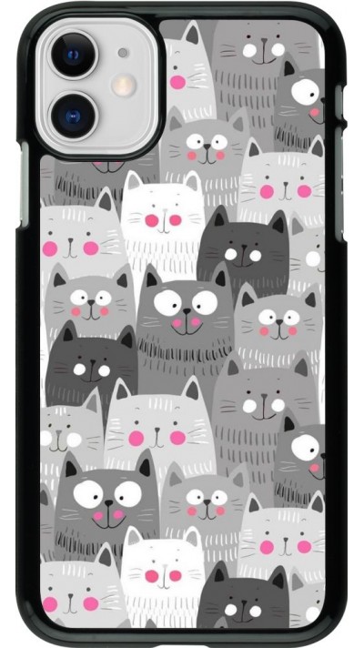 Coque iPhone 11 - Chats gris troupeau