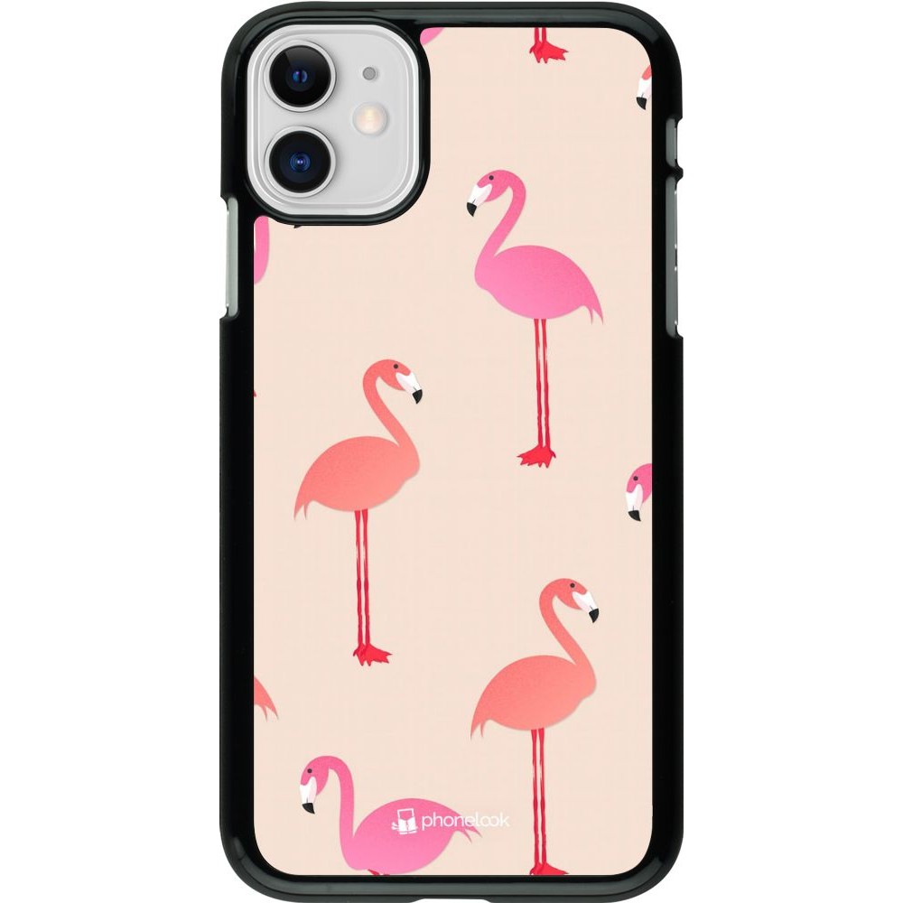 Coque iPhone 11 - Pink Flamingos Pattern