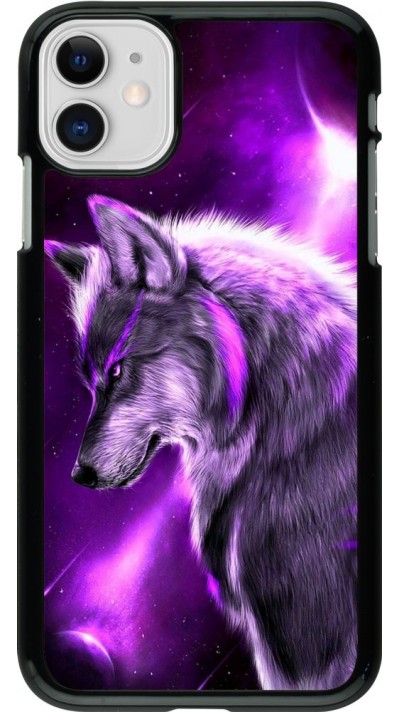 Coque iPhone 11 - Purple Sky Wolf