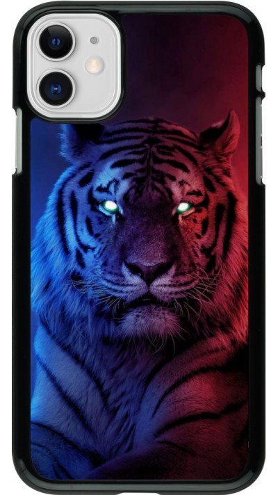 Coque iPhone 11 - Tiger Blue Red
