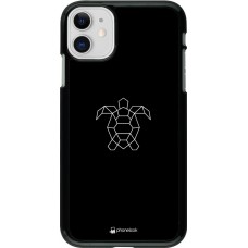 Coque iPhone 11 - Turtles lines on black