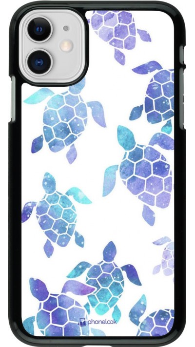 Coque iPhone 11 - Turtles pattern watercolor