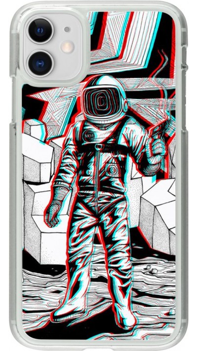 Coque iPhone 11 - Plastique transparent Anaglyph Astronaut