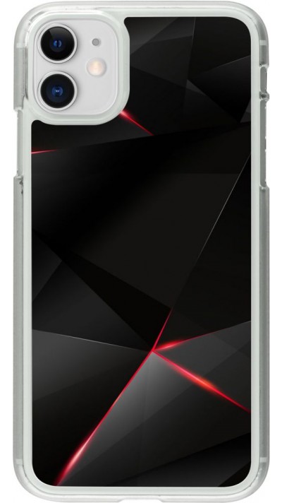 Coque iPhone 11 - Plastique transparent Black Red Lines