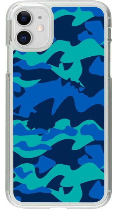 Coque iPhone 11 - Plastique transparent Camo Blue