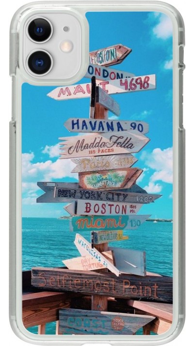 Coque iPhone 11 - Plastique transparent Cool Cities Directions