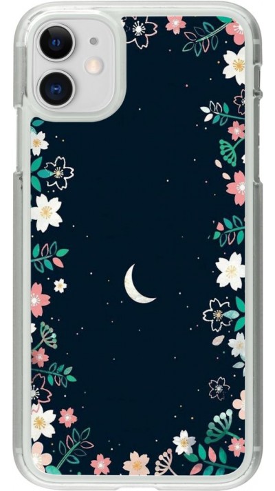Coque iPhone 11 - Plastique transparent Flowers space