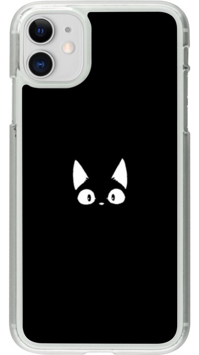 Coque iPhone 11 - Plastique transparent Funny cat on black