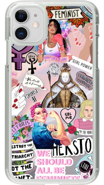 Coque iPhone 11 - Plastique transparent Girl Power Collage