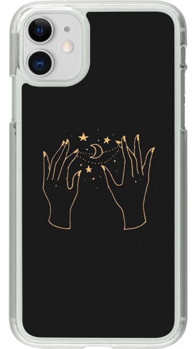 Coque iPhone 11 - Plastique transparent Grey magic hands