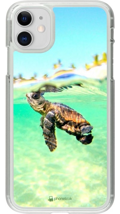 Hülle iPhone 11 - Kunststoff transparent Turtle Underwater