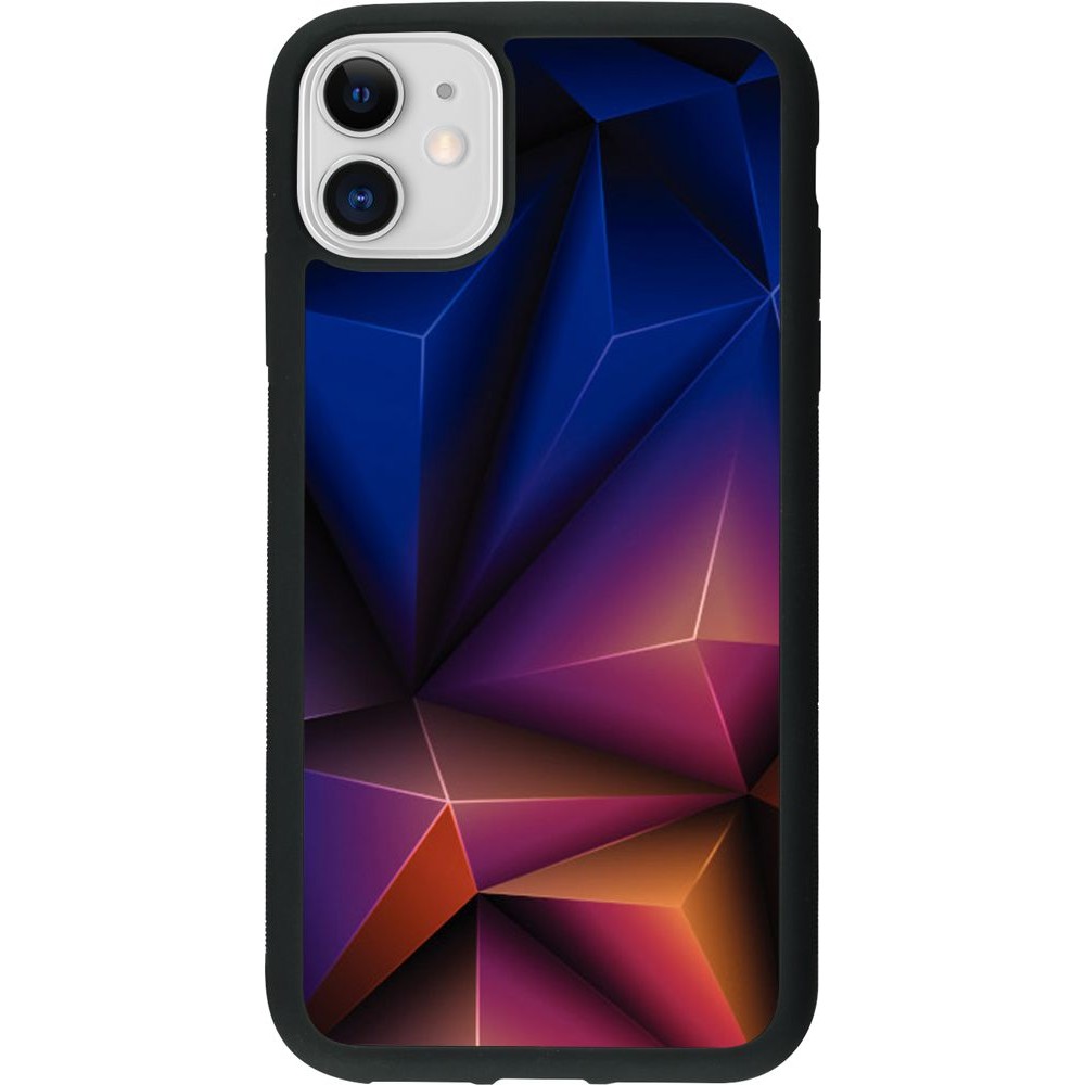 Hülle iPhone 11 - Silikon schwarz Abstract Triangles 