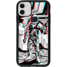 Coque iPhone 11 - Silicone rigide noir Anaglyph Astronaut