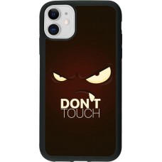 Coque iPhone 11 - Silicone rigide noir Angry Dont Touch