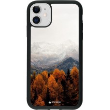 Coque iPhone 11 - Silicone rigide noir Autumn 21 Forest Mountain