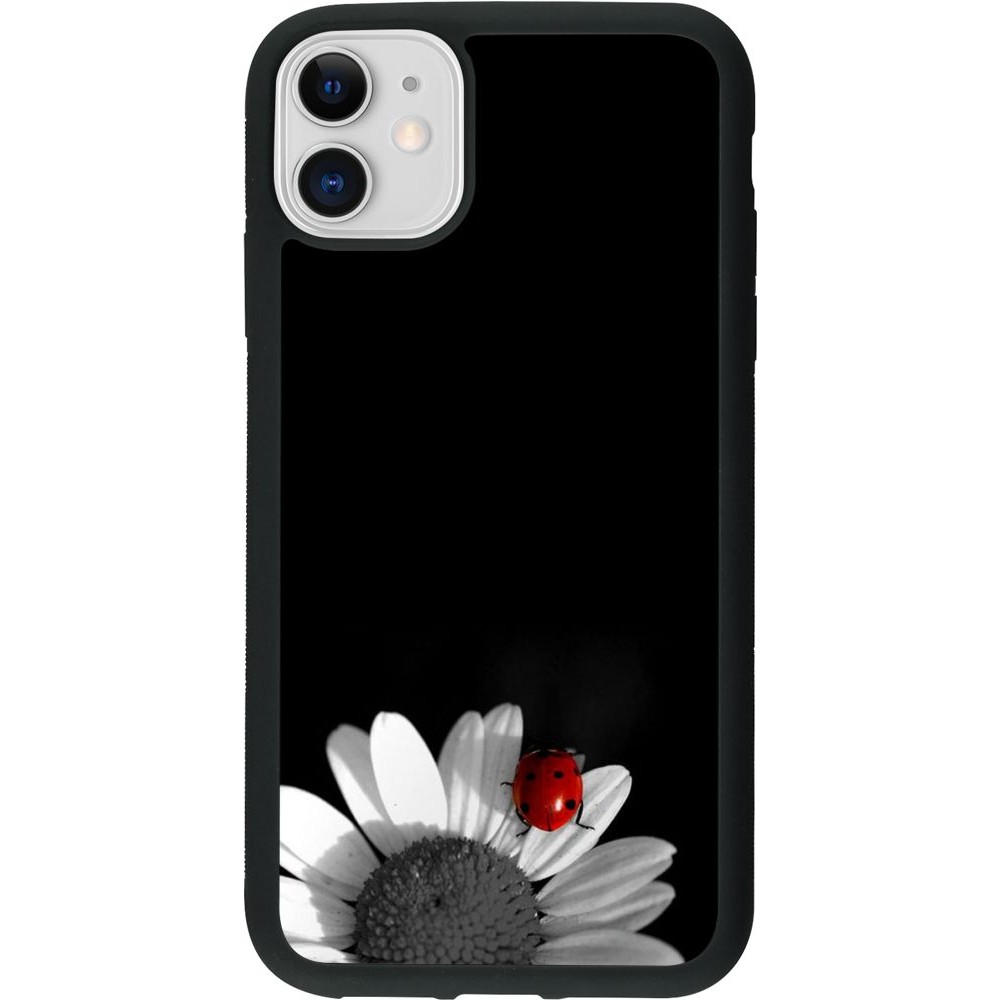 Coque iPhone 11 - Silicone rigide noir Black and white Cox