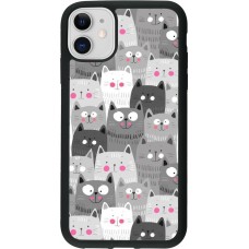 Hülle iPhone 11 - Silikon schwarz Katzenschwärme