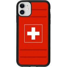 Coque iPhone 11 - Silicone rigide noir Euro 2020 Switzerland