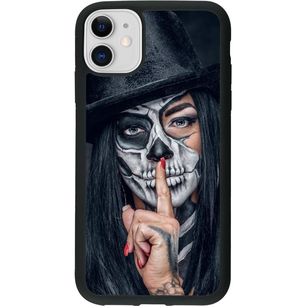 Coque iPhone 11 - Silicone rigide noir Halloween 18 19