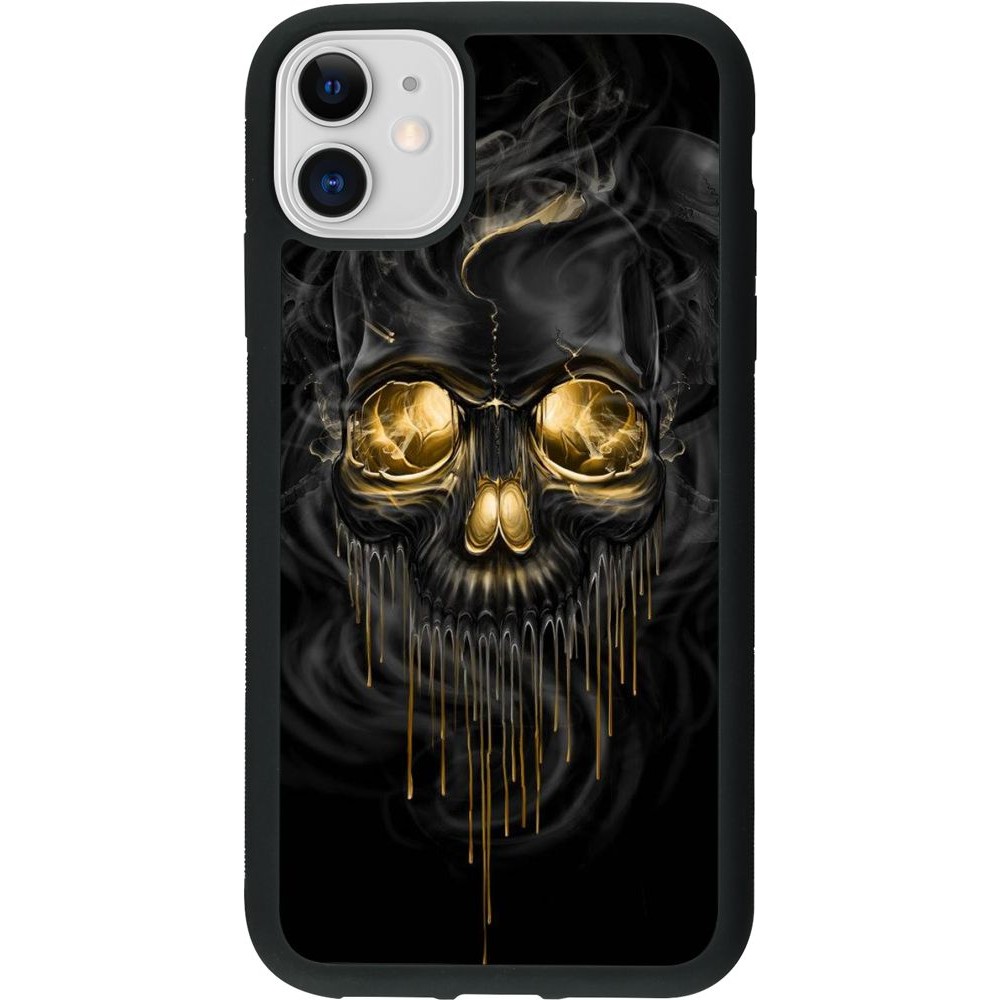 Hülle iPhone 11 - Silikon schwarz Skull 02