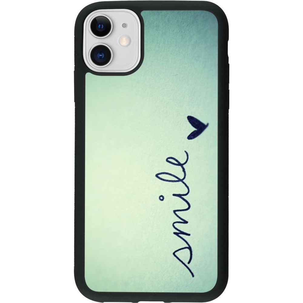 Hülle iPhone 11 - Silikon schwarz Smile