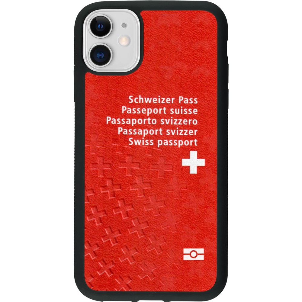 Hülle iPhone 11 - Silikon schwarz Swiss Passport