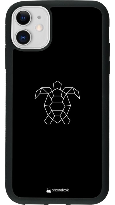 Hülle iPhone 11 - Silikon schwarz Turtles lines on black