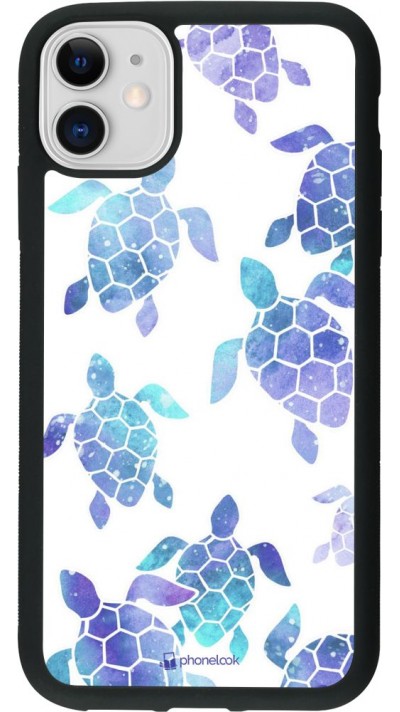 Hülle iPhone 11 - Silikon schwarz Turtles pattern watercolor