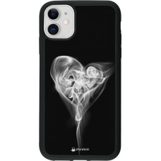 Coque iPhone 11 - Silicone rigide noir Valentine 2022 Black Smoke
