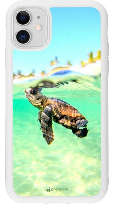 Hülle iPhone 11 - Silikon weiss Turtle Underwater