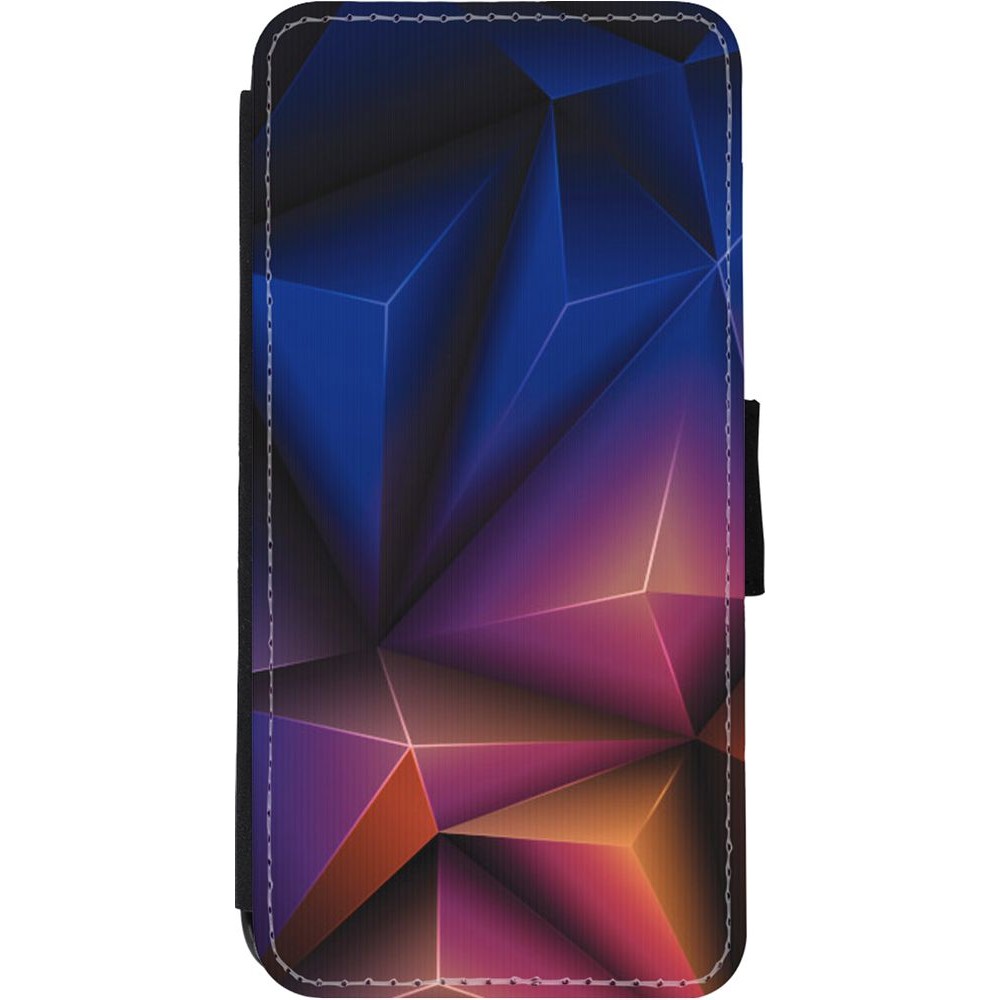 Hülle iPhone 11 - Wallet schwarz Abstract Triangles 