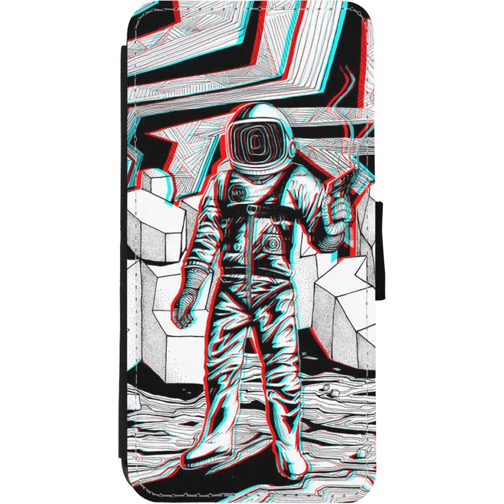Coque iPhone 11 - Wallet noir Anaglyph Astronaut