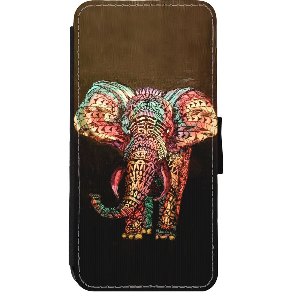 Coque iPhone 11 - Wallet noir Elephant 02