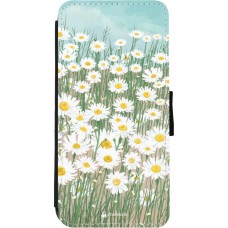 Coque iPhone 11 - Wallet noir Flower Field Art