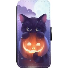 Coque iPhone 11 - Wallet noir Halloween 17 15