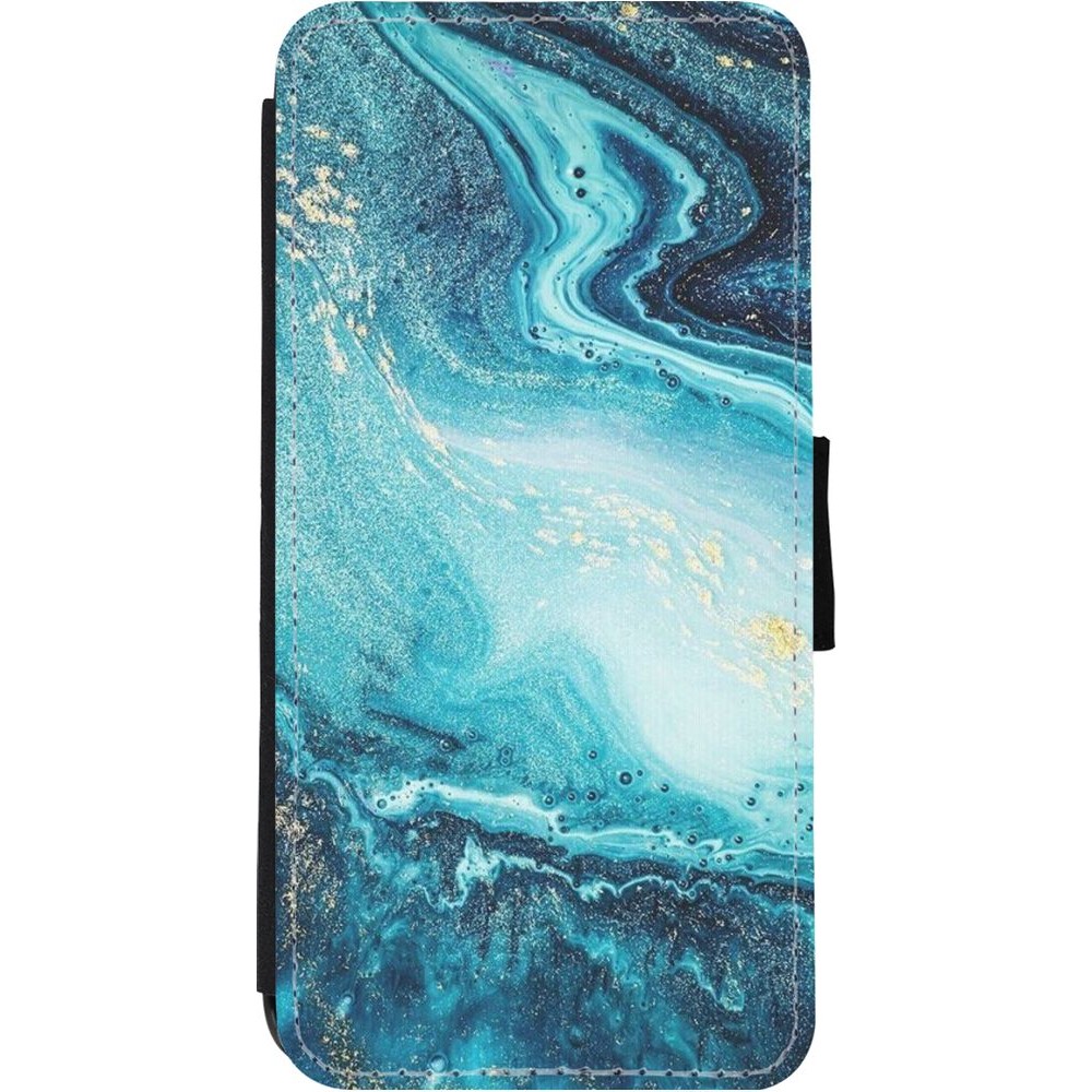 Hülle iPhone 11 - Wallet schwarz Sea Foam Blue