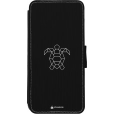 Hülle iPhone 11 - Wallet schwarz Turtles lines on black