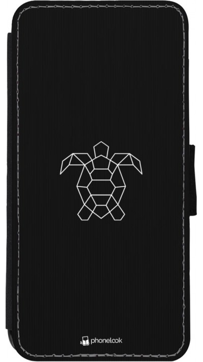 Coque iPhone 11 - Wallet noir Turtles lines on black