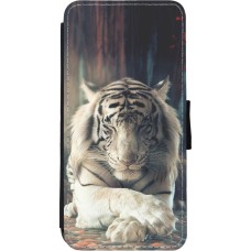 Coque iPhone 11 - Wallet noir Zen Tiger